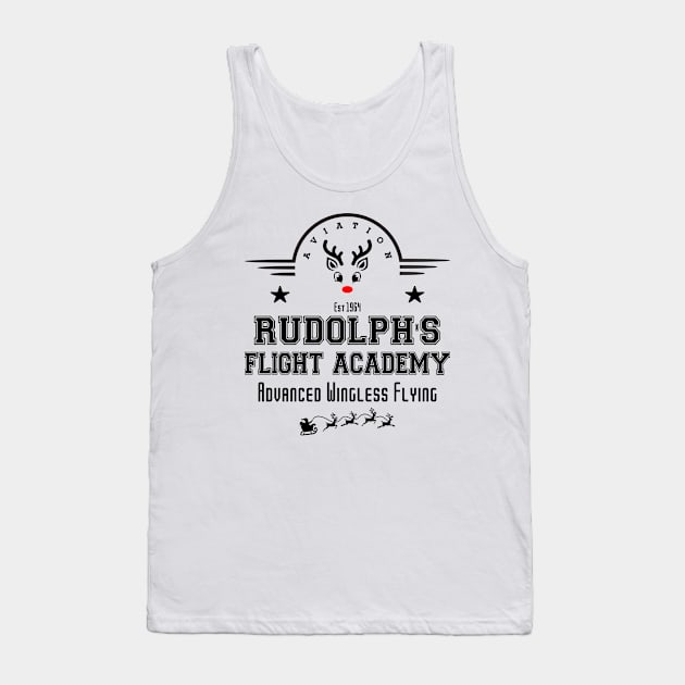 Aviation. Rudolph's Flight Academy, Advanced Wingless Flying.  EST. 1964 Tank Top by Blended Designs